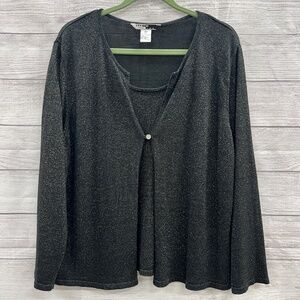 Black and Silver Layered Top